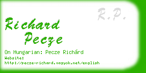 richard pecze business card