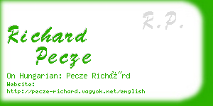 richard pecze business card